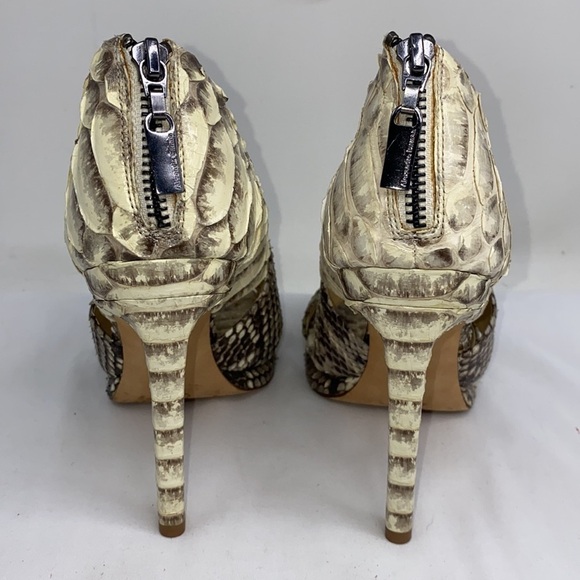 Alexandre Birman Sz 9 Python Open Toe Bootie Pumps - Picture 7 of 13